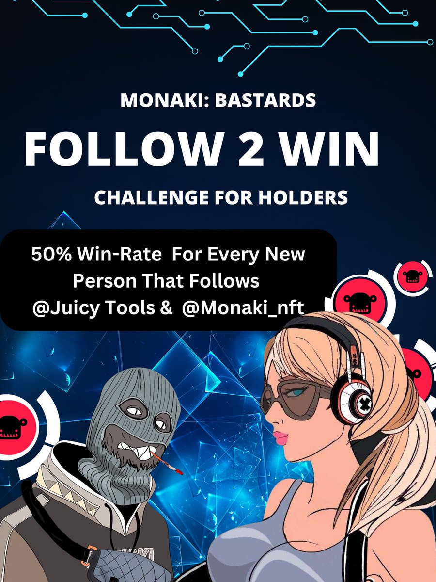 MONAKI (@monaki_nft) on Twitter photo ๐GIVEAWAY๐
To Celebrate Our Project Having 350 PFPs On #JuiceVendor,
We Are Going To Sweep & Give Away 50 NFTsโผ๏ธ
50% Win-Rate:
๐ 50x Monaki Bastards NFTs Availableโ
Entry:
1๏ธโฃ Follow <a href="/JuicyTools/">ONE (Web3 Dashboard)</a> & <a href="/Monaki_nft/">MONAKI</a>
2๏ธโฃ RT, LIKE + TAG 2 FRENS
Winners announced April 2
#NFT #SOL ๐GIVEAWAY๐
To Celebrate Our Project Having 350 PFPs On #JuiceVendor,
We Are Going To Sweep & Give Away 50 NFTsโผ๏ธ
50% Win-Rate:
๐ 50x Monaki Bastards NFTs Availableโ
Entry:
1๏ธโฃ Follow <a href="/JuicyTools/">ONE (Web3 Dashboard)</a> & <a href="/Monaki_nft/">MONAKI</a>
2๏ธโฃ RT, LIKE + TAG 2 FRENS
Winners announced April 2
#NFT #SOL