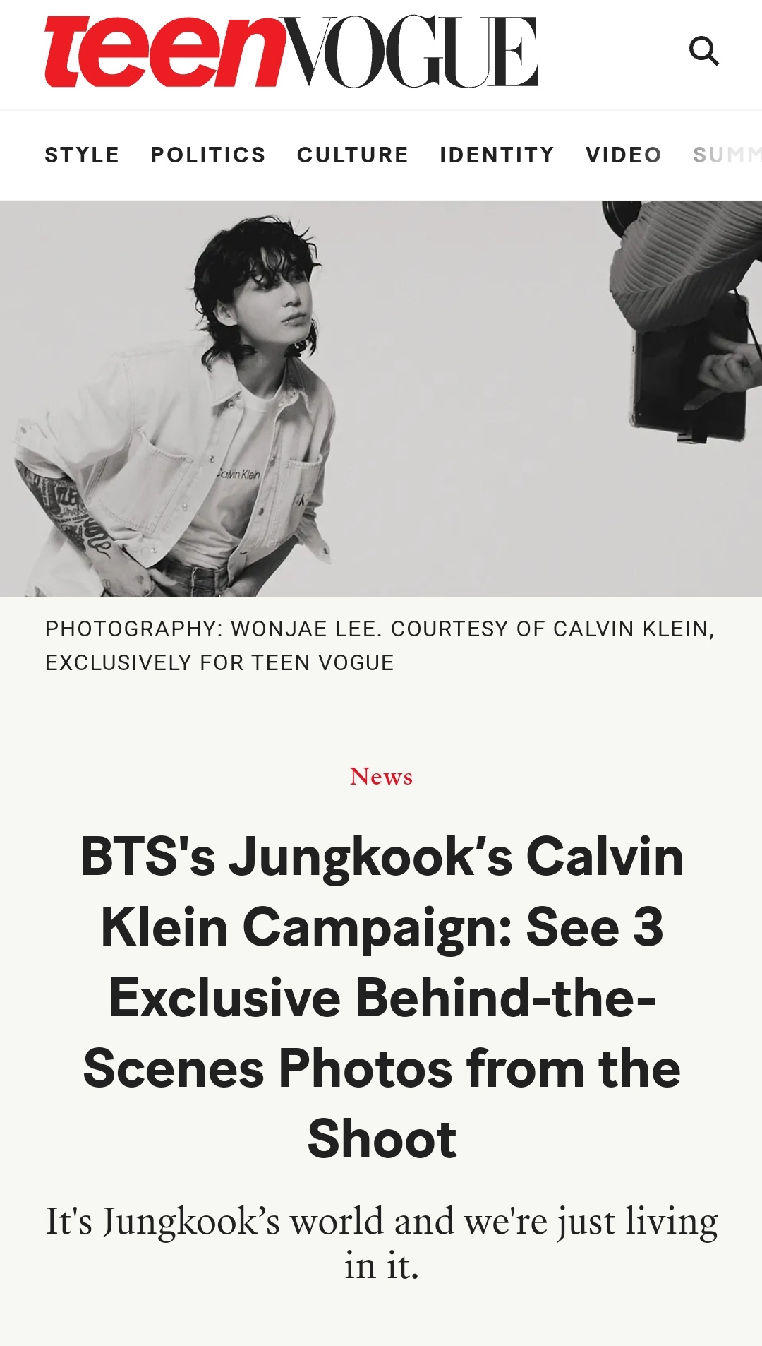 BTS's Jungkook's Calvin Klein Campaign: See 3 Exclusive Behind-the-Scenes  Photos from the Shoot