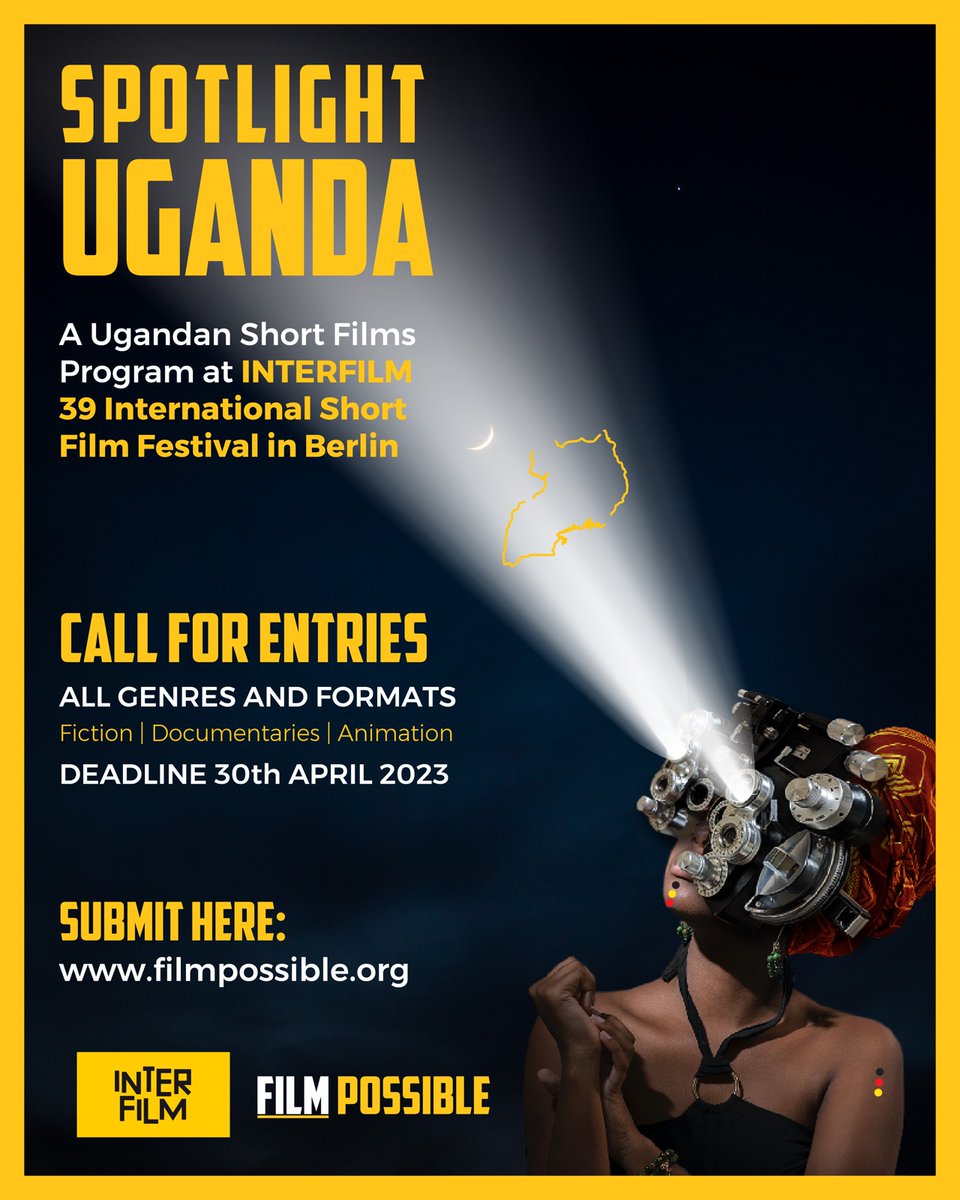 DavidsonMugume's tweet photo. Ugandan Cinema!!! Submit you artwork and show it to the world!!!!
#spotlightUganda #Filmispossible #Interfilm #ugandatoberlin #ugandatotheworld #Africancinema #makingfilmpossible #shortfilms #onestageatatime #Uganda #filmindustry #creatingnewconnections #Ugandancinema https://t.co/vI7oZquSOd