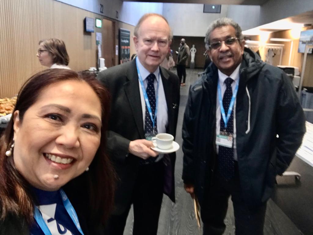 .@ProfAHFahal, Prof Roderick Hay, and @belendofitas, at the WHO First Global Meeting on Skin Neglected Tropical Diseases, Geneva.