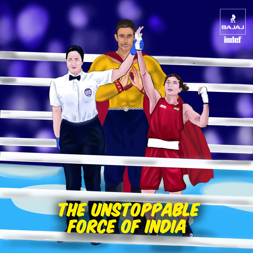 bajajindef's tweet photo. Team BAJAJ INDEF and #MrHercules congratulate @nikhat_zareen on creating history- truly becoming the unstoppable force of Indian #boxing by defending her title in two consecutive world championships! 

#nikhatzareen #bajaj #bajajindef #worldchampion #goldmedal #india #winner https://t.co/7pHOj0RnIm