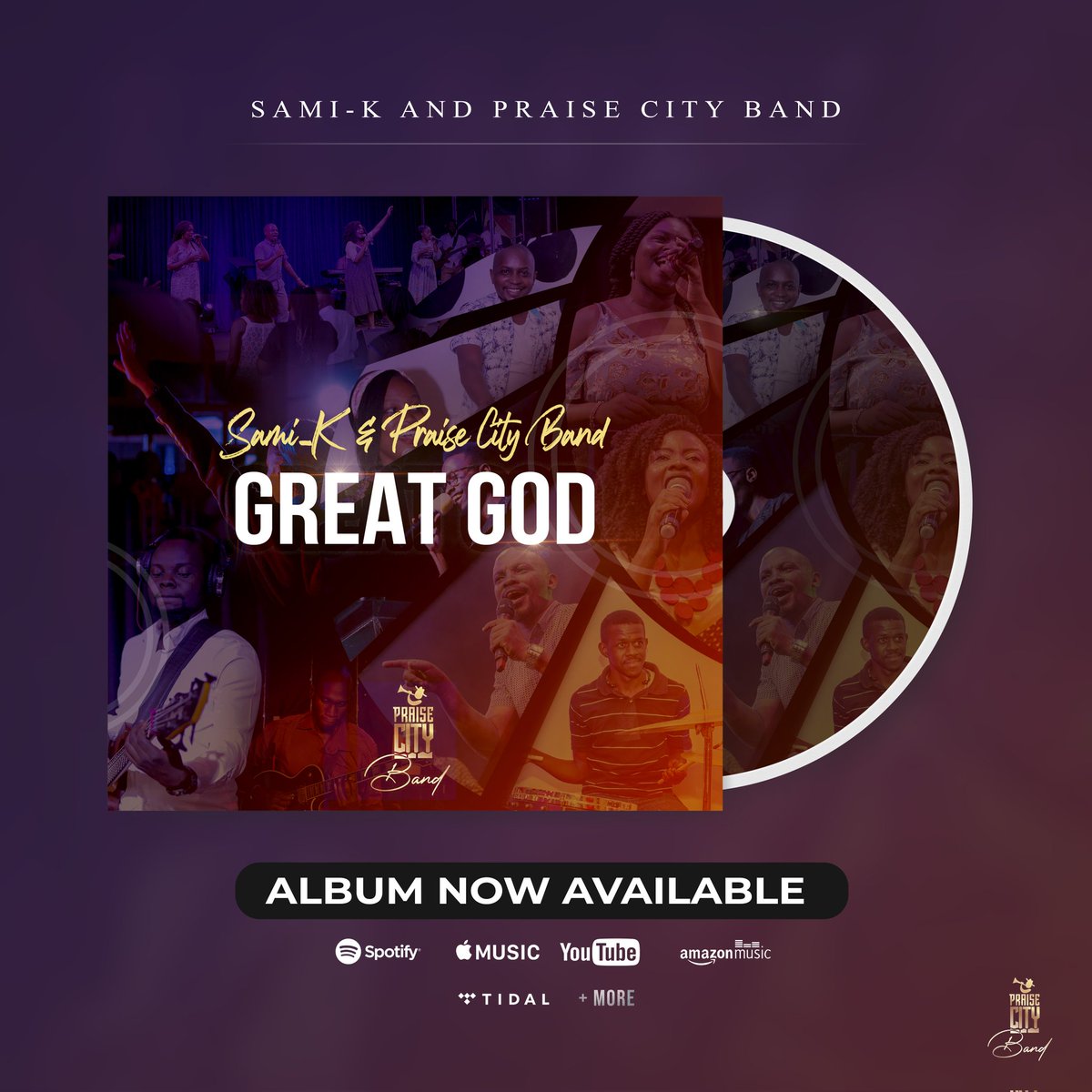 praisecityband's tweet photo. Good afternoon to you.The new album, "Great God," is officially out and ready for your listening pleasure! Get your copy now on iTunes using the links below, and let us know your favorite tracks. 
iTunes Link: https://t.co/44ev8I0j7X
Direct Link: https://t.co/fi17S949NS https://t.co/5deqtulg8E
