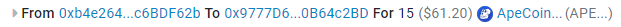 Dear winners, sorry for the wait but we have successfully transferred 15 $APE gifts to the respective wallets.

Congratulations again <a href="/0xdindin/">Dindin🎙️</a> @FelixOez <a href="/yumipeixuan/">Yumi 优米 ∞ KIN</a> 🎁