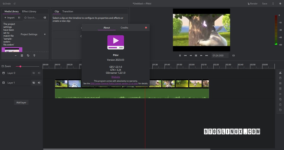 9to5linux's tweet photo. #Pitivi 2023.03 Open-Source and Free Video Editor Brings Back the Autoaligner Feature, Adds More Precise Audio Waveforms and Automatic Timeline Seeking https://t.co/Y6GnqijshZ

@Pitivi #OpenSource #Linux #FreeSoftware https://t.co/5fcCAJA42h