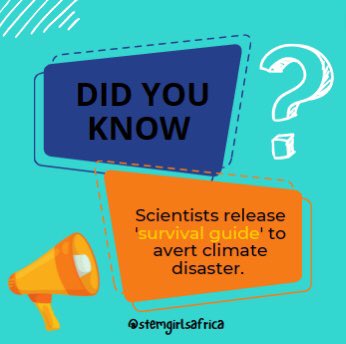 sgacommunity22's tweet photo. Did You Know? 💡 

Scientists release ‘survival guide’ to avert climate disaster. 

UN chief Antonio Guterres says a major new report on climate change is a "survival guide for humanity".

Clean energy and technology can be exploited to avoid the growing climate disaster, https://t.co/qAeOH2MjQ8