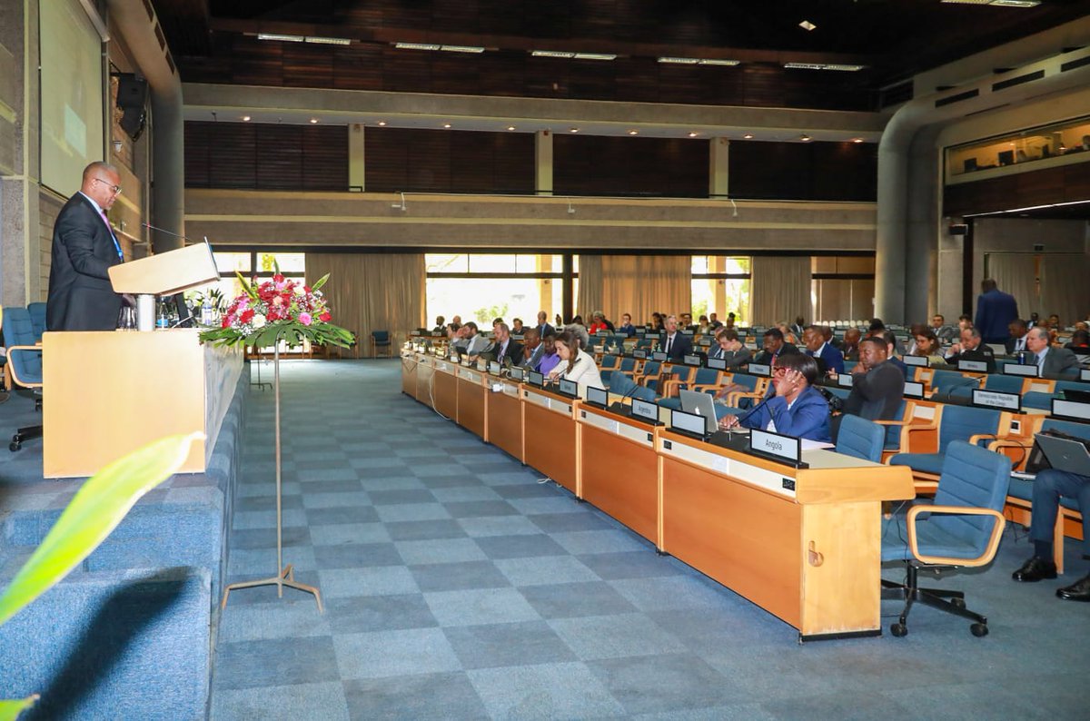 Lands_Kenya's tweet photo. Lands, Public Works, Housing and Urban Development Cabinet Secretary Zachariah Njeru today urged member states to contribute more resources to support the @UNHABITAT. The CS called on the member nations to update their regular contributions to the organization. https://t.co/NSd60wqDW3