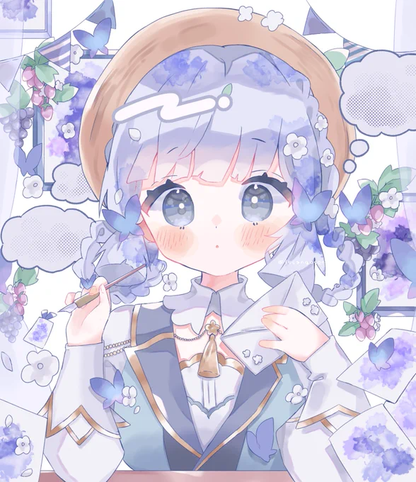 制作過程です.*˚下描きラフ線画加工前 