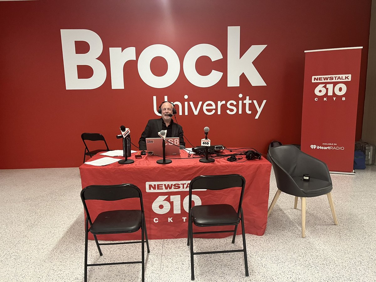 610CKTB's tweet photo. ON LOCATION | @TimDenis1 is live from @BrockUniversity on the first stop of our round table road trip tour !! We are live until 9 AM in the entrance of the main campus here at Brock ! https://t.co/DKSAd9omcx