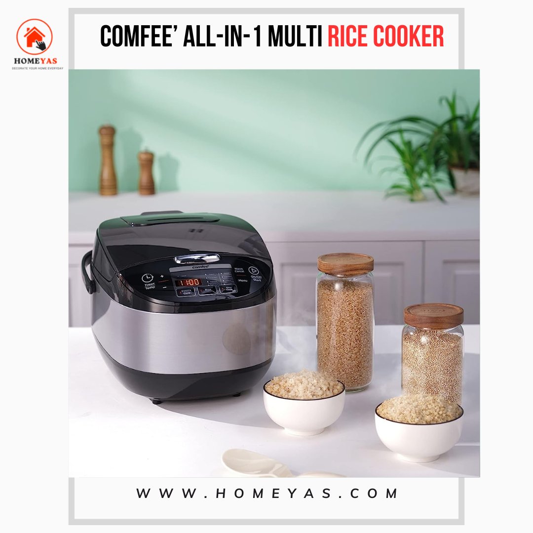 Homeyas_'s tweet photo. The "COMFEE' All-In-1 Multi Rice Cooker can also steam vegetables, meat, and fish, making it a great addition to any kitchen.
.
https://t.co/zHwTJrfTYj
.
.
.
#ricecooker #multicooker #kitchenappliance #steamer #delaytimer https://t.co/vhcatL6BkJ