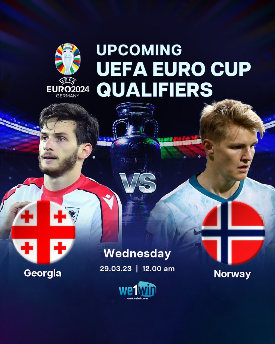 🏆⚽️The European Championship 2024 qualification round matchday 2:
      
🇬🇪Georgia Vs Norway🇳🇴 
29th Mar Tuesday at 12.00am 📱🖥

[We1Win] - No.1 Sports Betting Platform 
Play Now, Win Now! 
#TeamNorway #Odegaard #Euro2024 #EuroCup #EuroQualifiers #we1winsports #We1Win