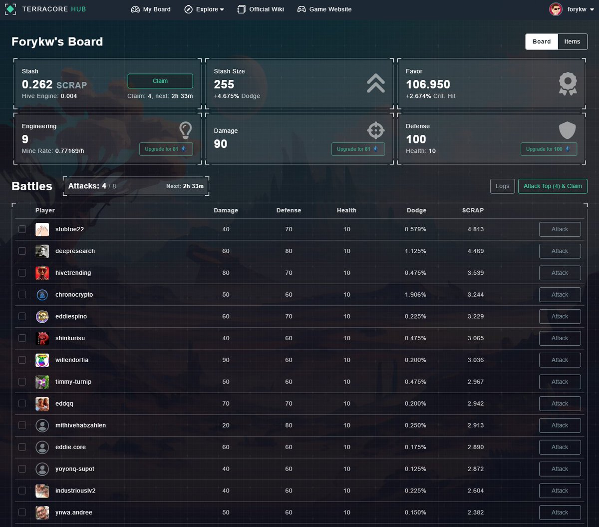 #NEWS: Newly developed alternative <a href="/terracoregame/">Terracore</a> interface from someone you might know from the <a href="/PeakDcom/">PeakD</a> team... 😎

terracorehub.com (only on #hive #games) #ThisIsTheWay