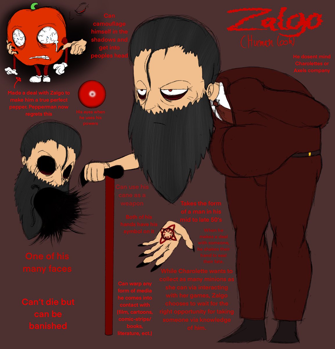 Here's my take on Zalgo's human form (the Creepypasta), image size:1154x1200