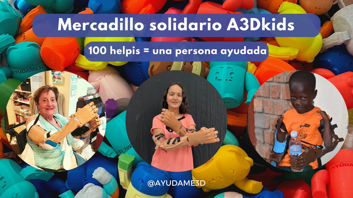 Ayudame3D's tweet photo. ¿Eres un colegio guay? ¿Quieres ayudar a personas de todo el mundo?📚

Descubre nuestro mercadillo solidario A3Dkids, un programa educativo cuyo objetivo es enseñar a los más jóvenes lo fácil que es ayudar con la tecnología🦾

➡️https://t.co/pzTr7HpshD https://t.co/oMLHiXzz8P