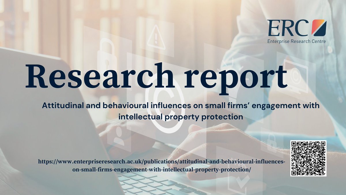 Enterprise Research Centre (ERC) (@erc_uk) on Twitter photo This new paper by @carolStanfield2 Joanne Turner + <a href="/SteveRop/">stephen roper</a> explores how access to intellectual property support influences the awareness and confidence of small firms with their IPP strategies enterpriseresearch.ac.uk/publications/a…
<a href="/The_IPO/">Intellectual Property Office UK</a> <a href="/ESRC/">Economic and Social Research Council</a> <a href="/UKRI_News/">UK Research and Innovation</a> <a href="/innovateuk/">Innovate UK</a> <a href="/InnovCaucus/">Innovation Caucus</a> #IP This new paper by @carolStanfield2 Joanne Turner + <a href="/SteveRop/">stephen roper</a> explores how access to intellectual property support influences the awareness and confidence of small firms with their IPP strategies enterpriseresearch.ac.uk/publications/a…
<a href="/The_IPO/">Intellectual Property Office UK</a> <a href="/ESRC/">Economic and Social Research Council</a> <a href="/UKRI_News/">UK Research and Innovation</a> <a href="/innovateuk/">Innovate UK</a> <a href="/InnovCaucus/">Innovation Caucus</a> #IP