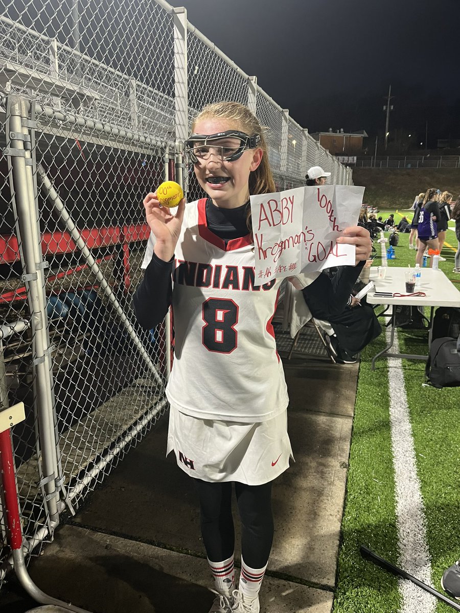 Last night we celebrated a win and a special milestone for junior midfielder Abby Krogman, 100 career high school goals. Congrats Abby!