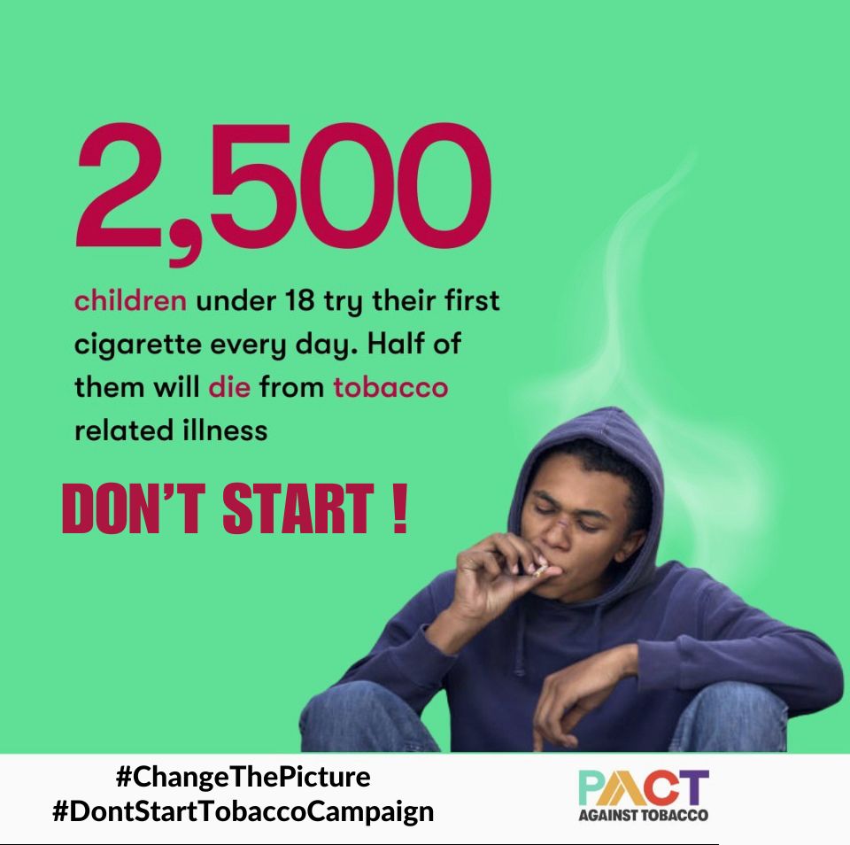 KuponuKenny's tweet photo. Don't let cigarette be the cause of your joy which does not last long but give a clear head and good mental health to yourself. Change start with you. Tell that child or neighbor.

#PACT
#ChangethePicture #DontStartTobacco
#PACTLagosHub https://t.co/tWVPuXx4Bs