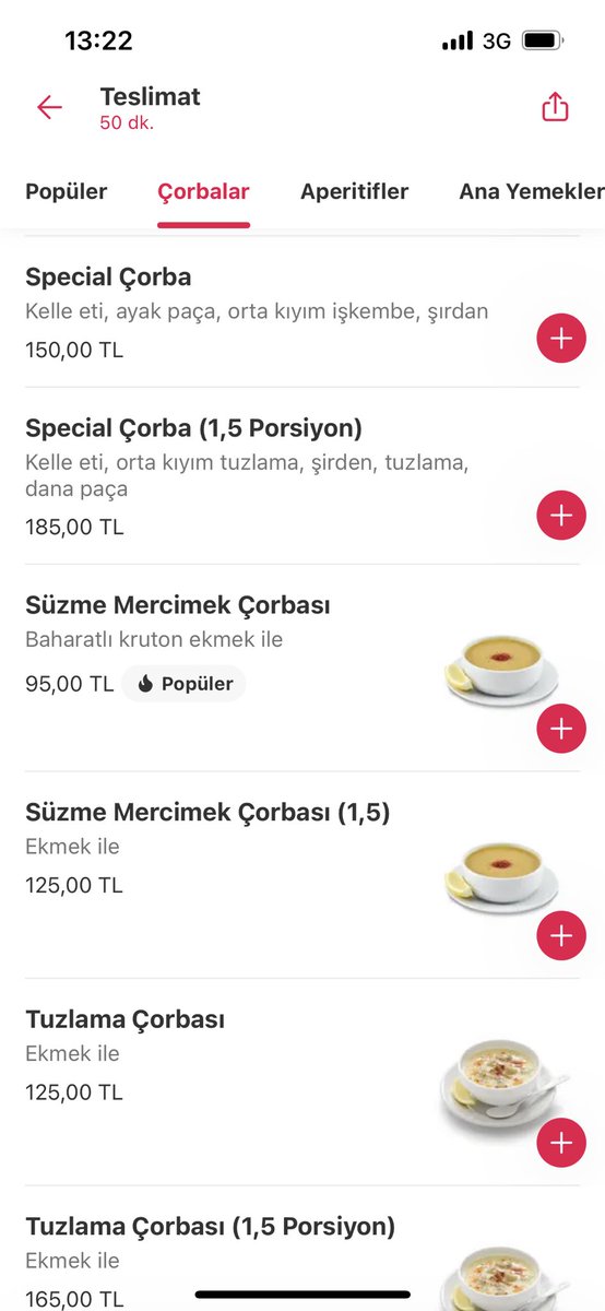 Mercimek çorbasının 95 Tl olmasını bana hiçbir artan maliyetle açıklayamazsınız. Sıcak su kaynatır içerim yine de almam!