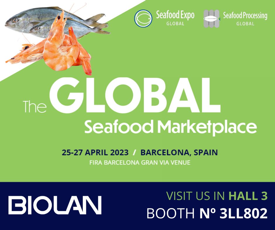 BIOLAN AWAITS YOU ONCE AGAIN AT THE SEAFOOD EXPO GLOBAL IN BARCELONA!!!
We will be delighted to welcome you at our own BOOTH Nº 3LL802 in HALL 3.
Learn more about the fair 👉 lnkd.in/e7w5kCHP