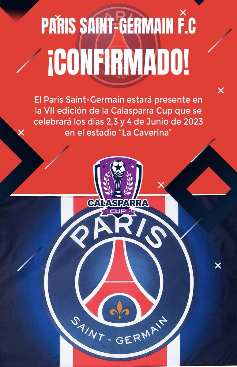 jaavihg77's tweet photo. Real Madrid, FC Barcelona, Real Betis, Valencia CF, Atlético de Madrid, Sevilla CF, Málaga CF, CA Osasuna y para cerrar… París Saint-Germain 🙌

Categoría Alevín - 2,3 y 4 de Junio - Calasparra ⚽️⚽️

De locos! Torneazoooo 💪🏆 https://t.co/NV9dTMYLJ8