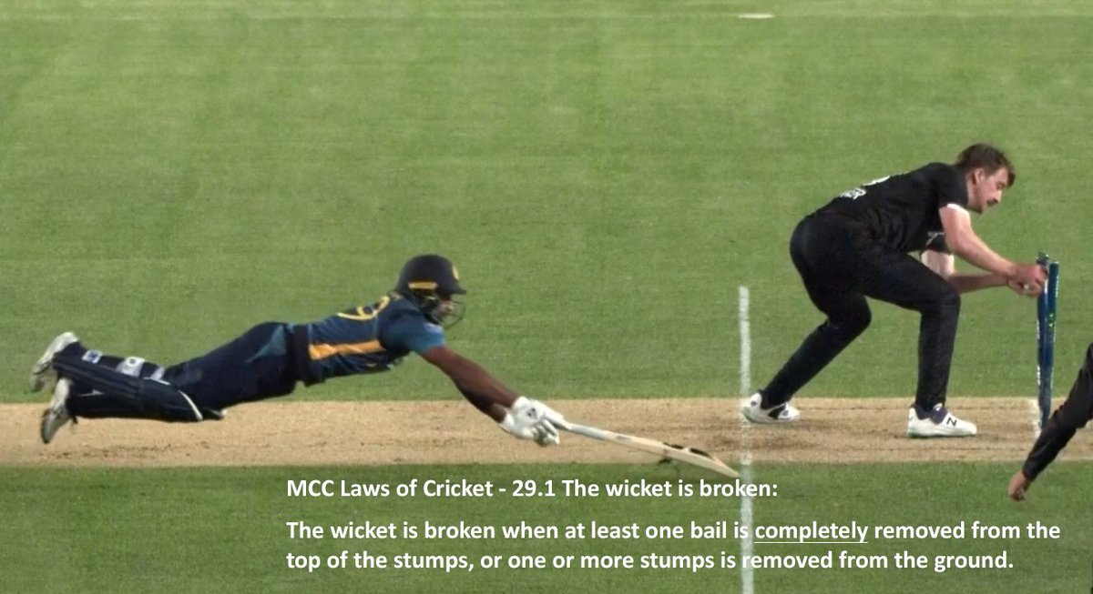 ZingBails's tweet photo. In Saturday's NZ/SL ODI, it was incorrectly reported that a flat battery caused a Zing bail to flash late, so the batsman was 'incorrectly' given not out. However, the Zings worked perfectly to the laws of cricket. One bail has to be COMPLETELY removed for the wicket to be broken https://t.co/u4000rdbmu
