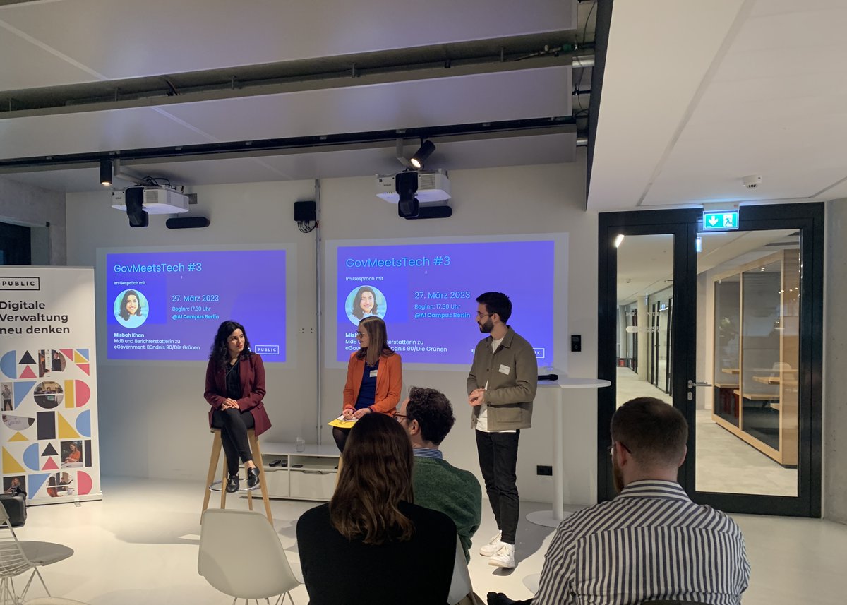PUBLIC_Germany's tweet photo. Das war #GovMeetsTech #3

Vielen Dank an @Bina_Khan_  für die Diskussion und die Einblicke in Themen wie #Registermodernisierung, #Ki-Transparenzgesetz und #Vergabe.

Gemeinsam mit @Polyteia freuen wir uns bereits auf das nächste Event. Ihr wollt dabei sein? 👉kontakt@public.io https://t.co/4a6P5Hv1Ha