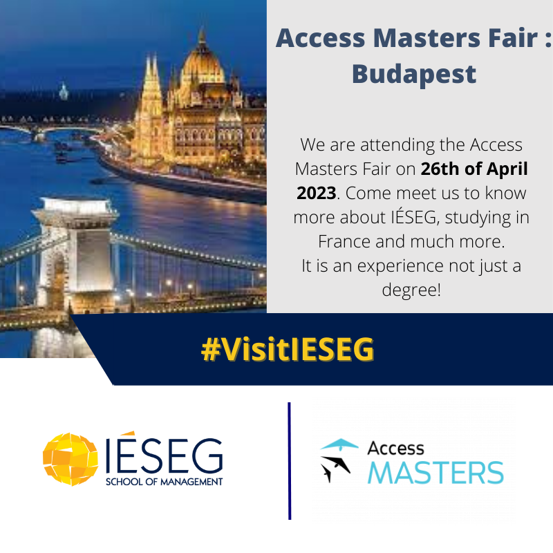 Interested in one of our master’s programmes? Drop by our booth at the  Access Masters Fair on 26th of April 2023 in #Budapest 

Link : accessmasterstour.com/events/city/bu…

#VisitIESEG