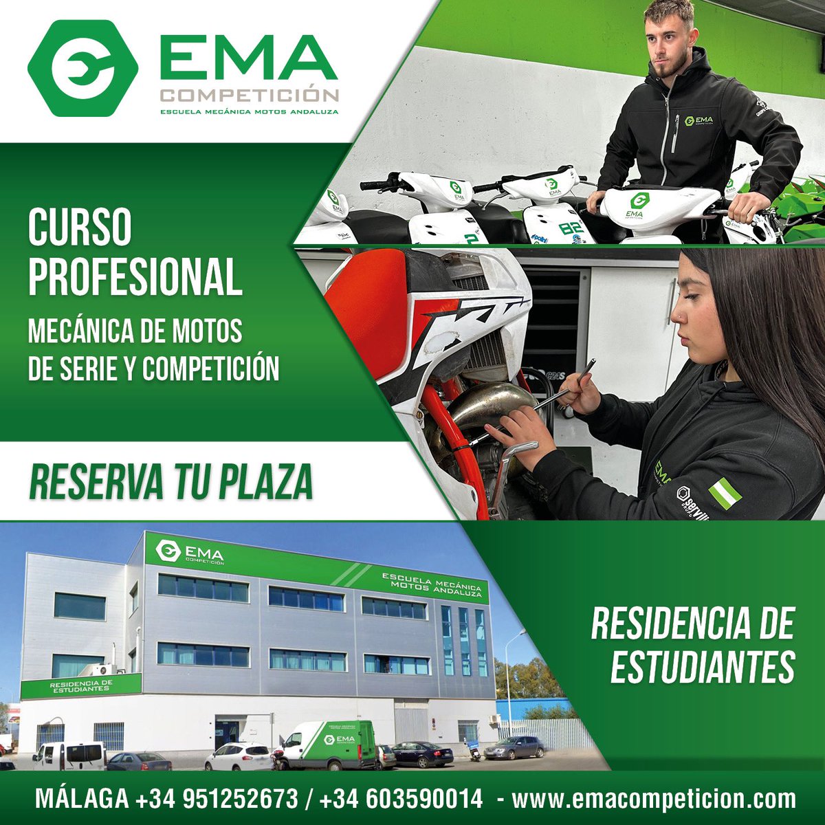 10de abril ➡️ Abrimos plazo de matriculación
CURSO PROFESIONAL DE MECÁNICA DE MOTOS 
• 2 años de duración 
• Turno de mañana o tarde
• Clases teórico-prácticas 
• Prácticas en equipos de competición desde el 1º año y en talleres en 2º
• Bolsa de empleo
• Plazas limitadas