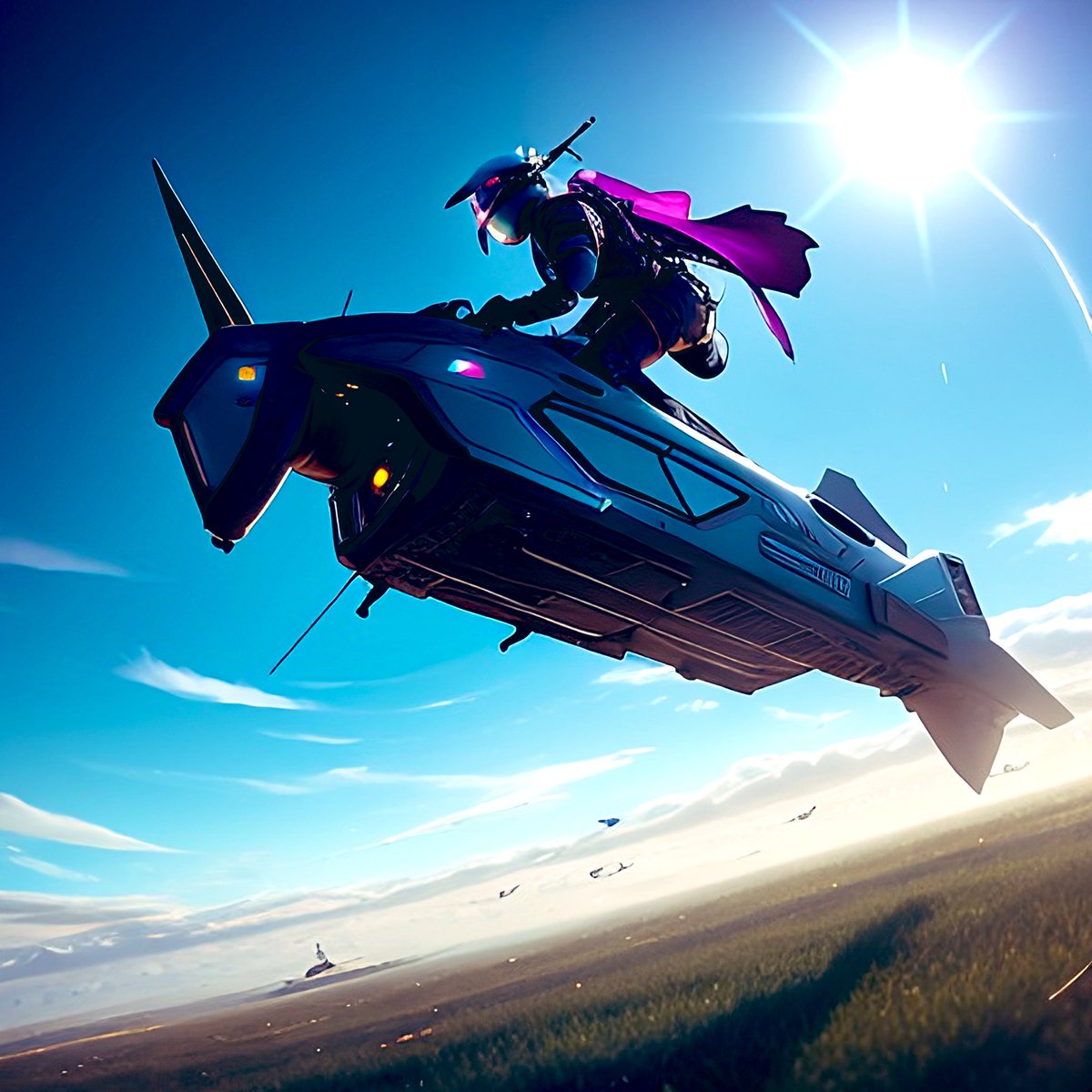 Cyber_paisa's tweet image. Ride the speed of the future with @Midwayai&apos;s flying motorcycle! Our state-of-the-art AI will take you speeding through the countryside on a sunny day, while you enjoy the view and the thrills.Join the AI revolution and live a unique experience! #Midwayai #AIArtistCommunity #NFT