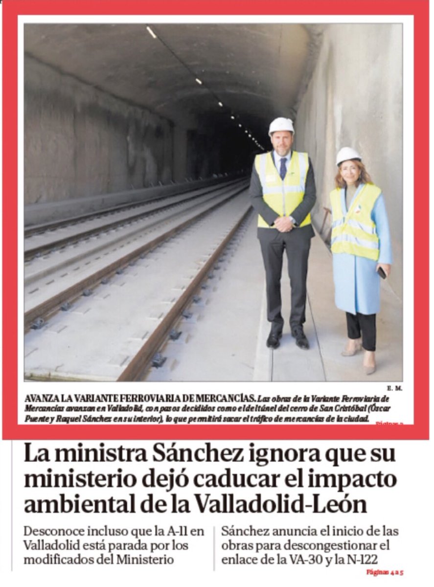 PPAytoVLL's tweet photo. 🚇 Se puede #soterrar en el cerro de San Cristóbal para sacar el tráfico de mercancías de la ciudad, pero no se pueden #soterrar las vías a su paso por #Valladolid para lograr la transformación de futuro que merece.
Los caprichos de @oscar_puente_ condenan a los vallisoletanos. https://t.co/dt24zleFHg