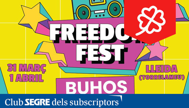 🔵 Atenció #subscriptorsSEGRE!
Aquí teniu els noms dels guanyadors d'un abonament doble per gaudir de la música 🎸🎺🥁 de Buhos, Els Catarres o The Tyets aquest cap de setmana al Freedom Fest de Torrelameu 👇
ow.ly/tBJV50NtxRa