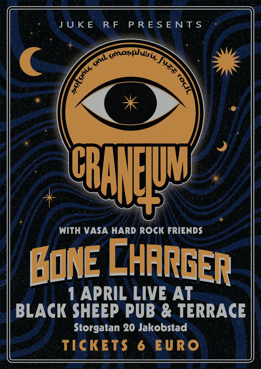 Craneiumfuzz's tweet photo. Can't stop, won't stop!
We visit Fuzztrobothnia this weekend:
31.3 Bar 15, Seinäjoki
1.4 Black Sheep, Jakobstad w/Bone Charger
Links:
https://t.co/vjTqxT8ZlM
https://t.co/wGscbfQVcX
#varttibaari #bar15 #blacksheeppietarsaari
#jakobstad #seinäjoki #craneiumband #bonecharger https://t.co/BuiRIsakxo