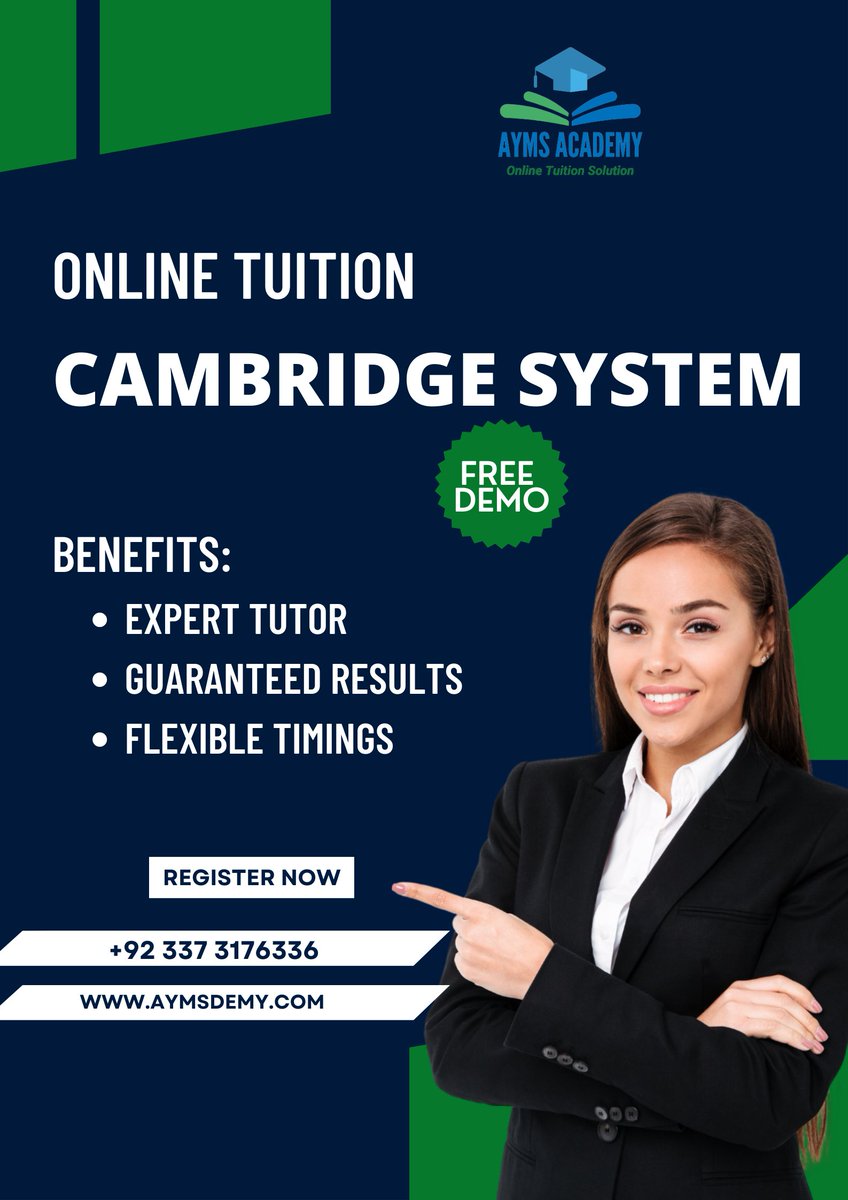 Are you ready to take your academic performance to the next level? Look no further than Ayms Academy for Cambridge System Tuition

FREE DEMO CLASS.

+92 337 3176336

#aymsonlinetuition #aymsacademy #onlineteacher #experttutor #aymsacademy #Trending #UAE #Cambridgesystem
