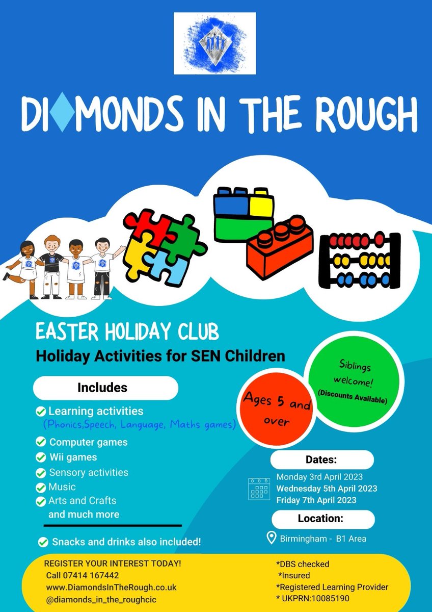 Easter Holiday Club for autistic children and siblings! Limited places available. #autism #sen #specialeducation #holidayactivities #Easter2023 #birmingham