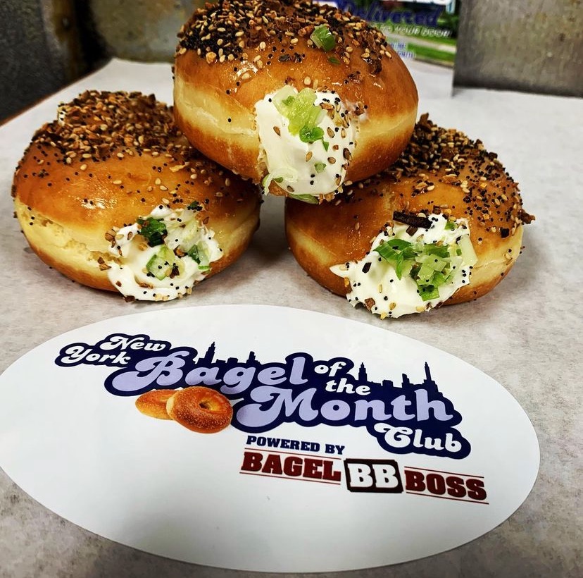 bagelboss's tweet image. How many could you eat? Everything bagel donuts stuffed with scallion cream cheese #keepcalmandbagelon
