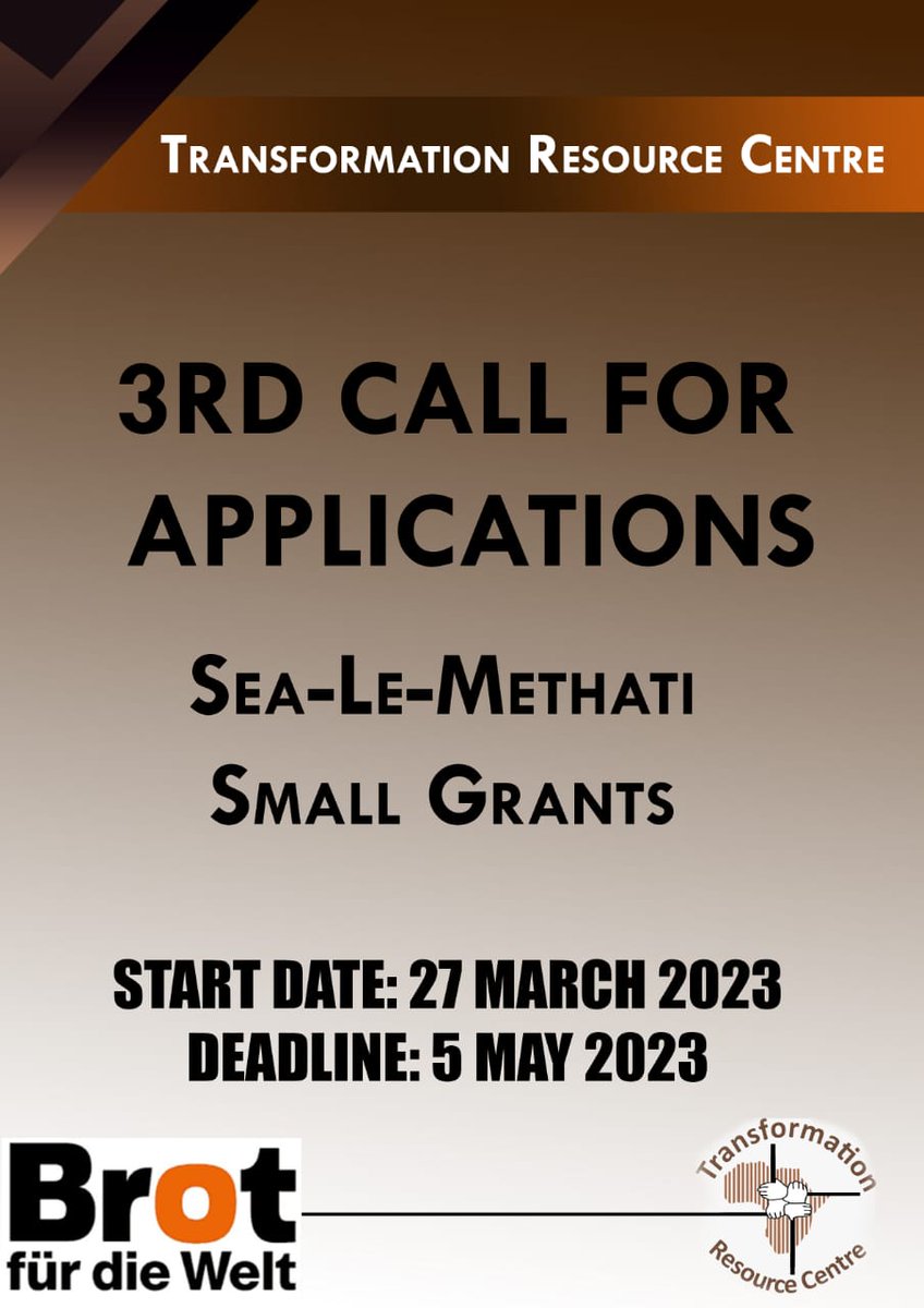 Official Transformation Resource Centre (TRC) (@info1trc) on Twitter photo Sea le methati call for applications; follow the link below ; 
trc.org.ls/opportunities/ Sea le methati call for applications; follow the link below ; 
trc.org.ls/opportunities/