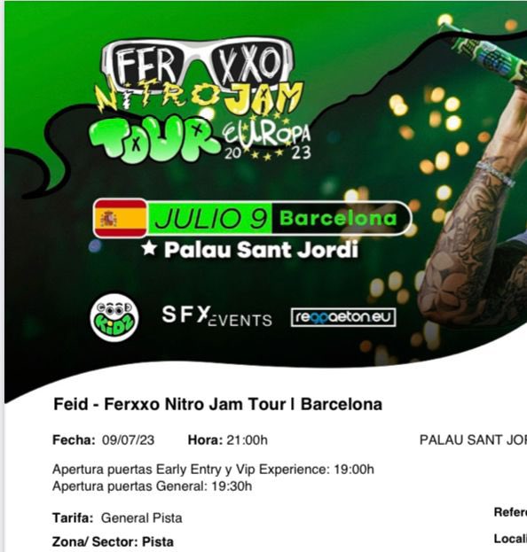 nofaceEsp's tweet photo. Vendo entrada de Feid Barcelona 9 de julio 🎫✨✨ https://t.co/qLJyeSdGeo