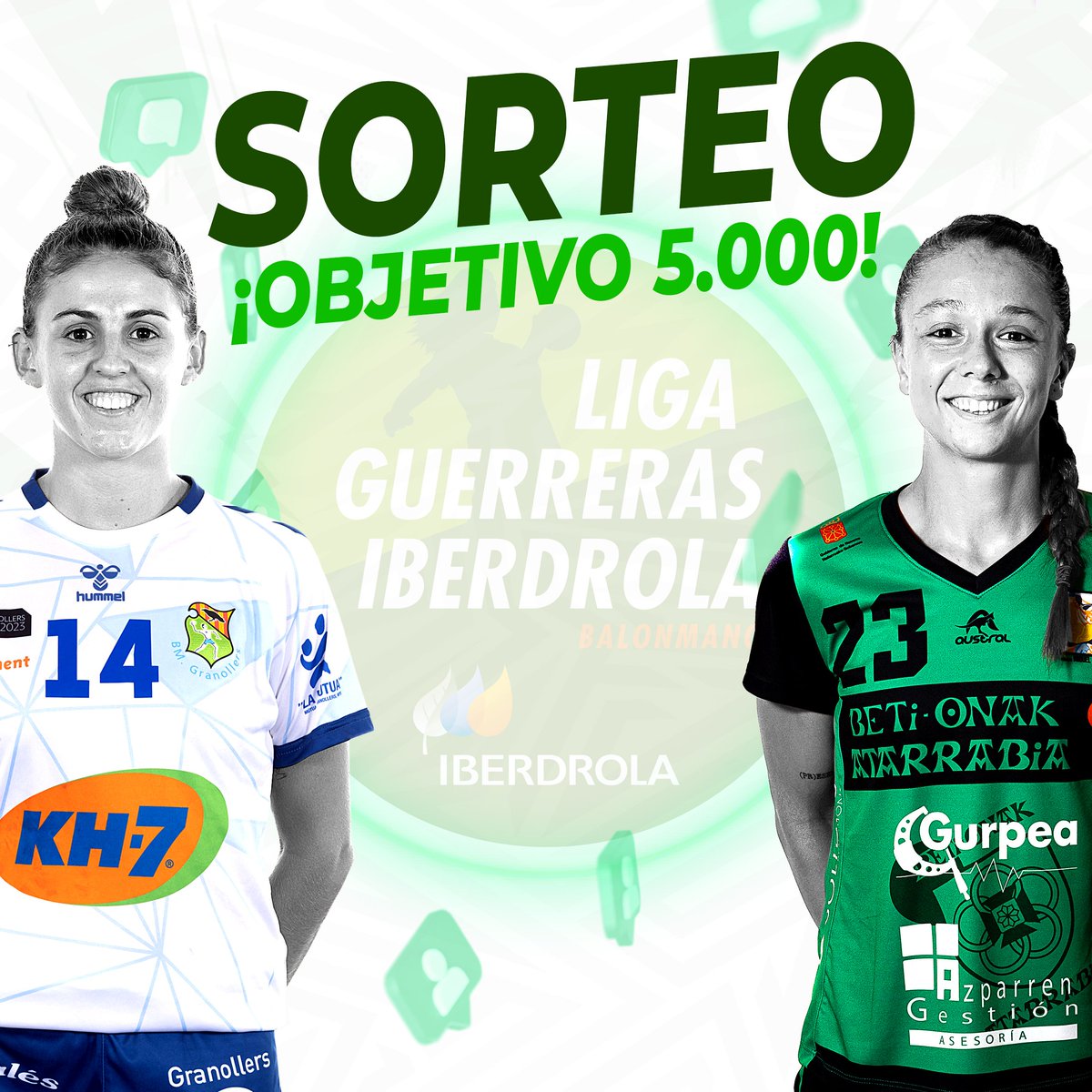 IberdrolaDHF's tweet image. 🥳  ¡#Objetivo5000 EN MARCHA! ¿Lo conseguiremos?

❤️ ¡SORTEAMOS una camiseta oficial del @BMGranollers y otra del @Beti_guerreras! 👕

1️⃣ Sigue a @iberdroladhf 
2️⃣ Sigue a los dos clubes
3️⃣ RT este post
4⃣ Menciona cuál quieres👕

✍🏻 Participa hasta el sábado a las 12:00h.