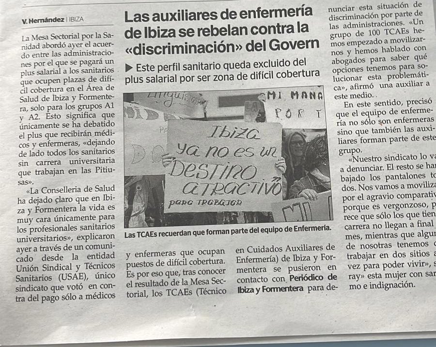 Mariola42's tweet photo. @Patgompic Soy TCAE en Ibiza, mi puesto también es de difícil cobertura.#AgravioComparativo #EstoNoQuedaraAsi https://t.co/ygBVbJyFUS