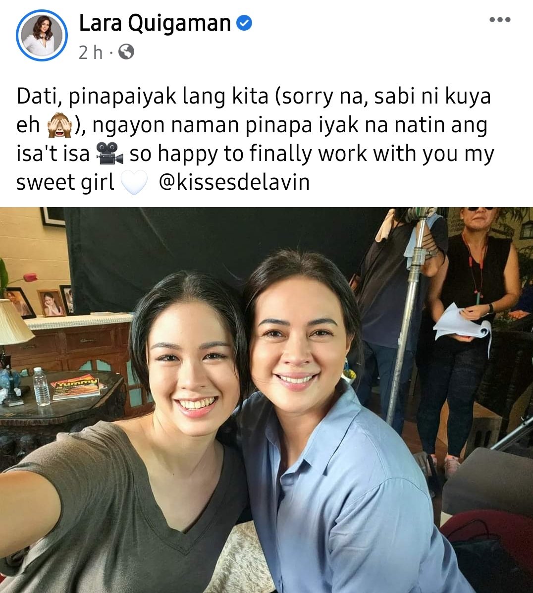 Awwww. Thank you for this Ms. <a href="/laraquigaman/">Lara Quigaman Alcaraz</a>. 🥺🥺🥺 
We're excited for this film. 🤩

#KissesDelavin