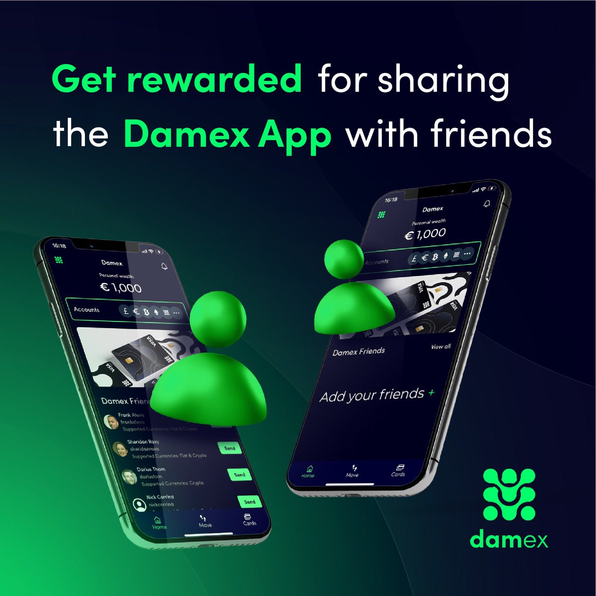 damex_io's tweet photo. 💥The Refer a Friend feature is now available in our app!💥

🏆Complete challenges together and get rewards. 

🎉Download the app now and share the Damex Experience! 

#DamexApp #ReferAFriend #MoveToEarn #Damex #Crypto https://t.co/vu217a8Ynd