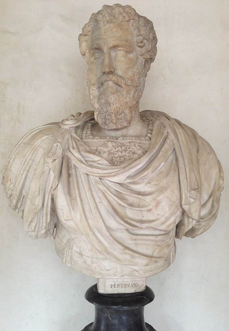 DrPnygard's tweet photo. Emperor Commodus' murder on New Year's Eve 192 AD had set off #TheYearofFiveEmperors, an epic struggle for #Roman rule that escalated when Commodus' successor, Emperor #Pertinax, was killed OTD in 193 AD by his own Pretorian Guard, after just three months on the throne...#Rome https://t.co/GXOpGqNUOF
