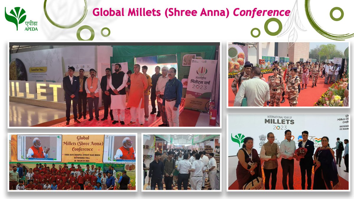 APEDADOC's tweet photo. Glimpses of exhibition of millets at Global #Millets (#ShreeAnna) conference held in NASC Complex, IARI, Pusa Campus, New Delhi. #GlobalMilletsConference #Indianmillets #YearofMillets #IYM2023 #APEDA https://t.co/mx5A8d0F92