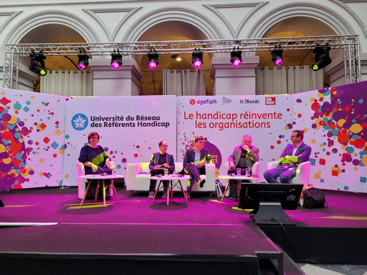 MichaelCouybes's tweet photo. Seconde journée de L'#URRH2023 avec une conf "#Innovation et #handicap : levier de #performance" et de réinvention des organisations.
Illustration avec le #Handitech Trophy et le programme #Vita pour #autistes sévères initié par Jean-François Dufresne #Andros et soutenu par LVMH https://t.co/yubb0ASLc4