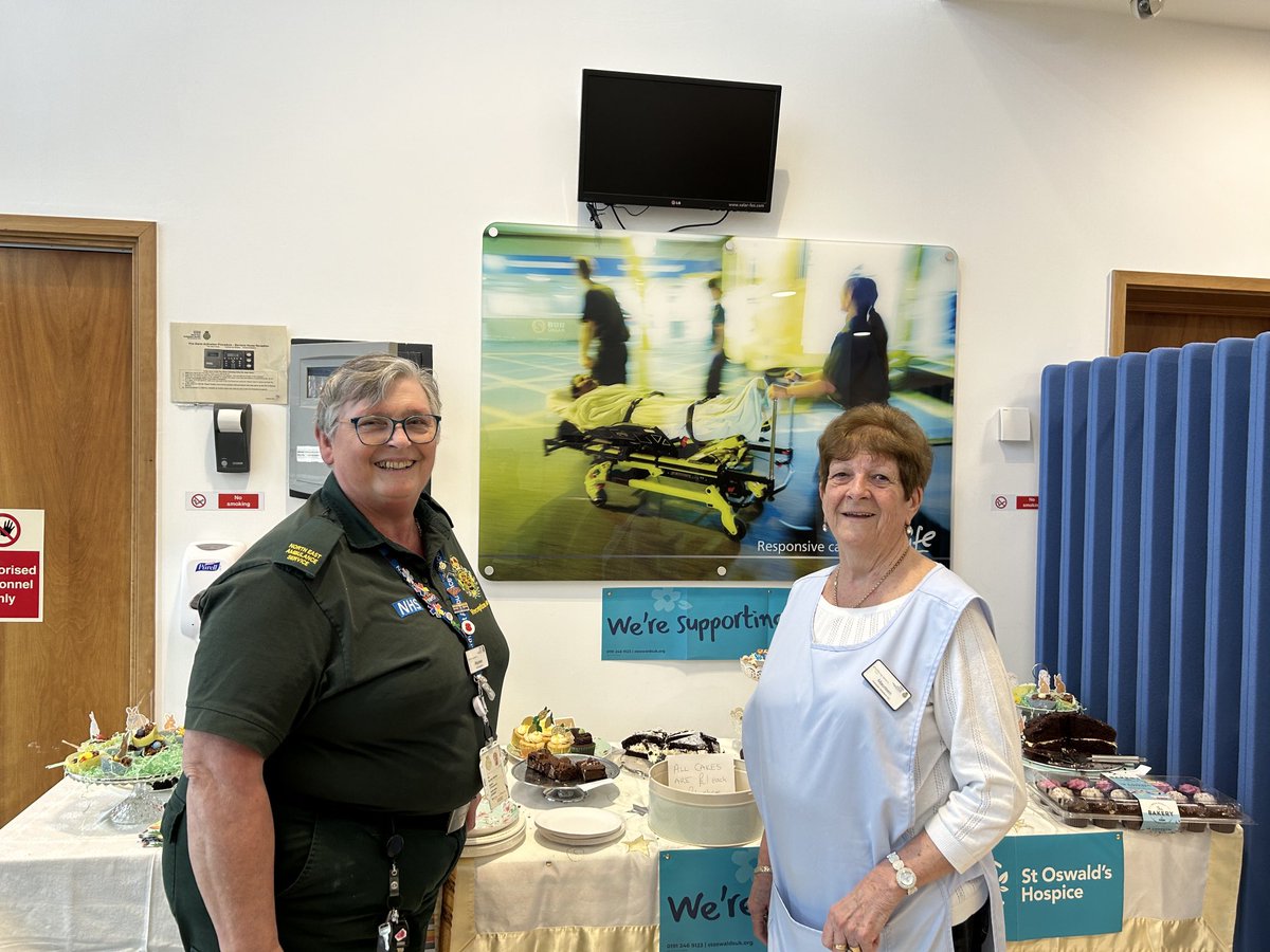 ⁦⁦<a href="/NEAmbulance/">Not North East Ambulance Service</a>⁩ raising money for ⁦<a href="/stoswaldsuk/">St Oswald's Hospice</a>⁩. Thanks to Maureenx2 for coordinating. 🌟🌟All in this together!! 💪🏻💚 ⁦<a href="/StephEdusei/">Steph Edusei (she / her / hers)</a>⁩ ⁦<a href="/NEASproud/">Proud@NEAS</a>⁩ ⁦@NEAS_Medical⁩ ⁦@NEAS_Research⁩ ⁦@NEAS_OD⁩ ⁦@NEAS_EPRR⁩