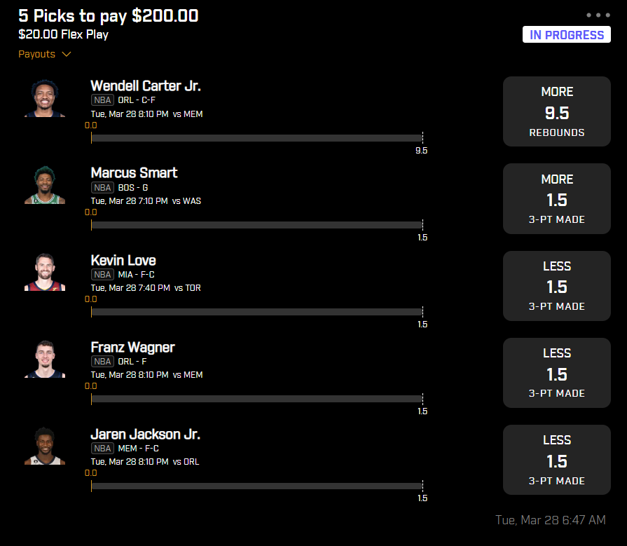 MathWinsBets's tweet image. Back with a Tuesday morning PrizePicks. How can you not love these odds! Trust the math! #mathwins #oddsjam #gamblingtwitter
