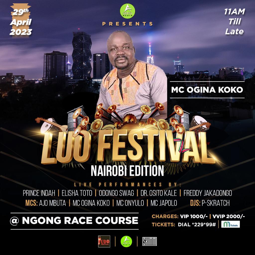 On stage at the #LuoFestival , giving you an all-star entertainment sequel will be the amazing MC Ogina Koko 🔥🔥

Buy tickets by dialing *229*99#
VIP 1,000/- VVIP 2,000/-
