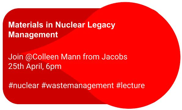 The next lecture will be given by the SMEA president <a href="/colleenmann194/">Colleen Mann</a> join us to learn more about how the UK's nuclear waste is being managed to ensure long term safety.