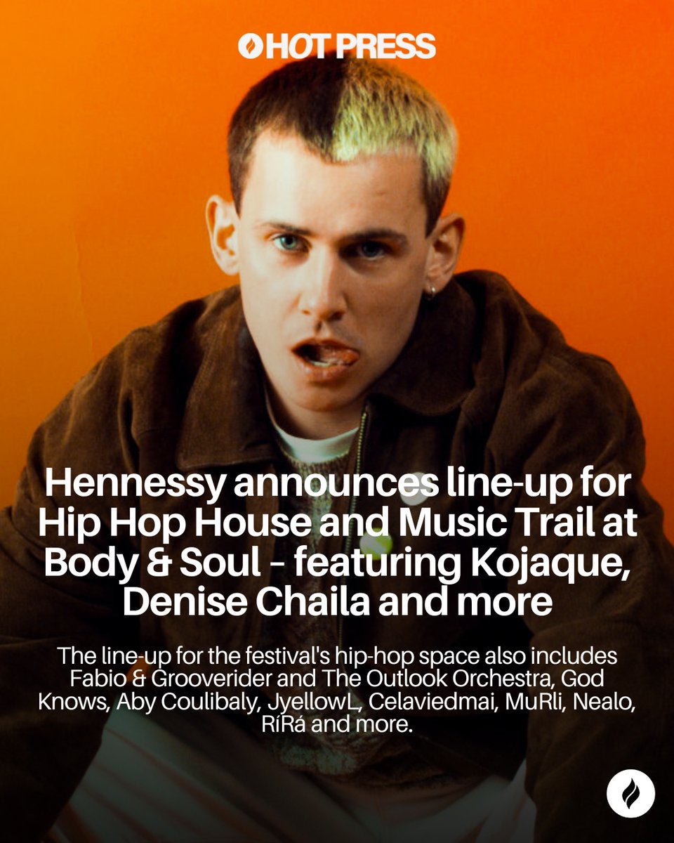 hotpress's tweet photo. 📢 Hennessy is celebrating the 50th anniversary of hip-hop this year, with the return of its renowned space at @BodyandSoulIrl.

Plus – four incredible headliners along the Hennessy Music Trail... @kojaque @DeniseChaila @gemmadunleavy1 @fabioandgroove 

Link below 👇 https://t.co/1T8roZmwNt
