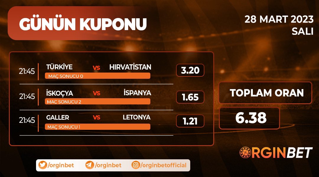 OrginBet's tweet photo. 🗓 #Orginbet Kazandıran Günün Kuponu! 📝

⏰ 7/24 Hızlı Yatırım-Çekim⚡️
🎁 %20 Spor Hoş Geldin Bonusu👏
💼 Günde 60.000₺ Çekim İmkanı💸

🎁 İster %20 Spor Yatırım Bonusu🏆
🎁 İster %30 Spor Yatırım Bonusu

🏆 Orginbet'te herzaman kazanın!

📲 https://t.co/vceDWL5fFs https://t.co/mj7gH66nfB