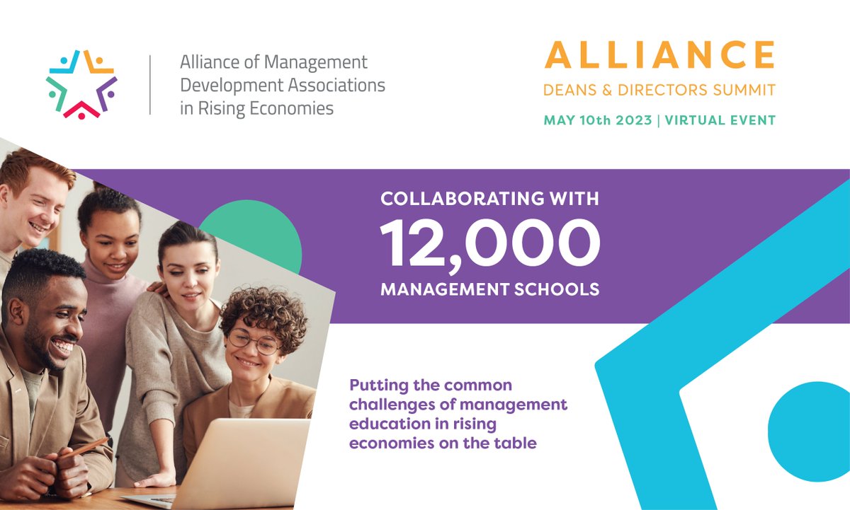 Organized by the Alliance of Management Development Associations in Rising Economies, we are excited to announce the first-ever Alliance Deans and Directors Summit. The event will take place virtually on 10 May 2023 at 13:00 CET. Register now! ceeman.org/programs-event…